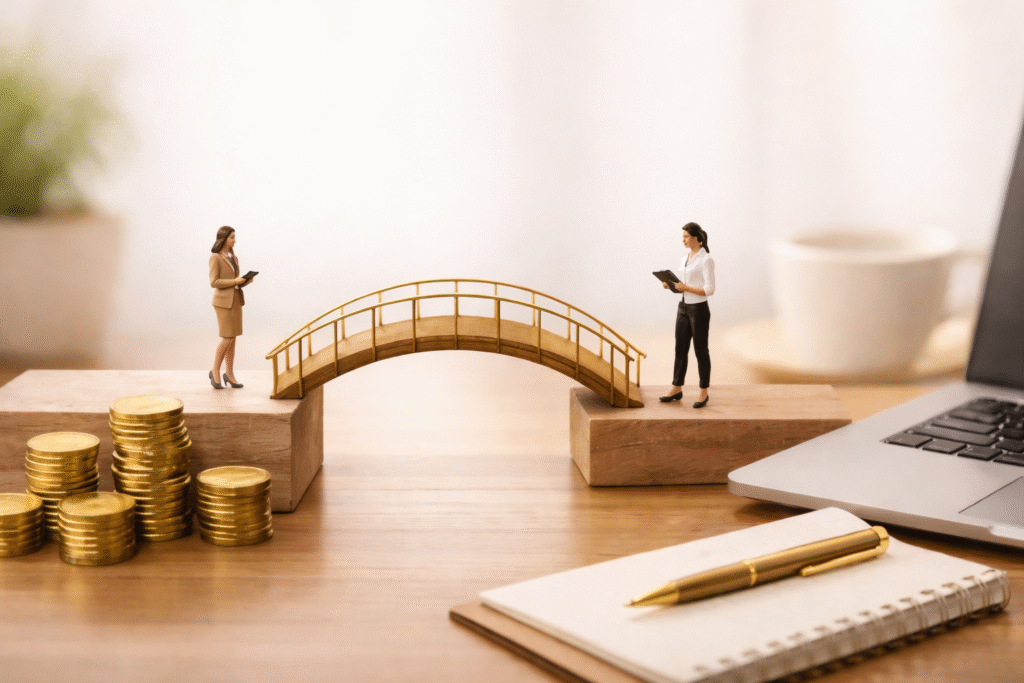 The financial bridge between corporate employment and business ownership, showing how a steady salary can fund the transition into entrepreneurship.